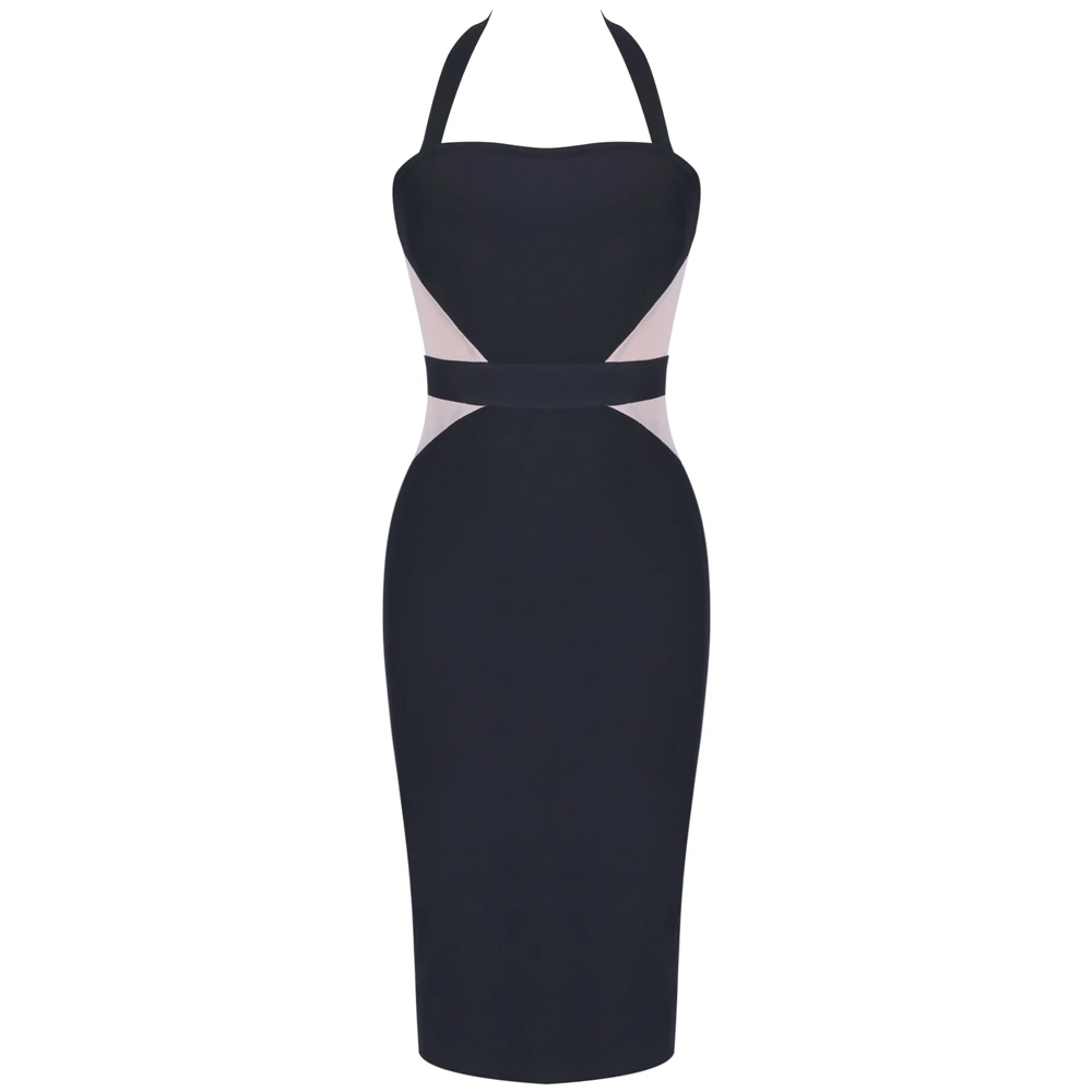 Deer Lady Bandage Dresses New Arrivals Summer Mesh Black Bodycon Dress Party Sexy Xl Halter Bandage Dress Rayon