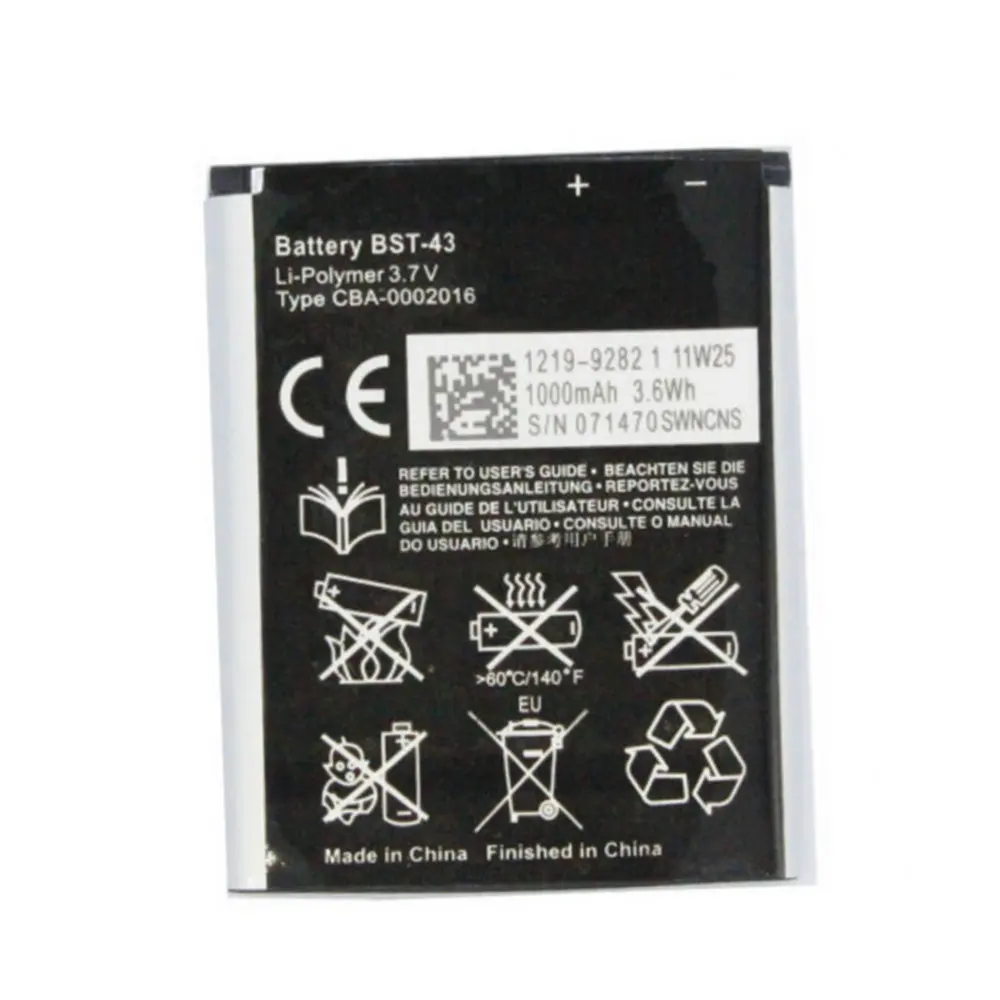 BST 43 1265 mAh Сменный аккумулятор для Sony Ericsson WT13I Yari U100i J10 J20 J108i S001 CK13I|Аккумуляторы