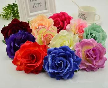 

5 pcs 9 cm Artificial silk flower head flower for wedding decoration diy car decorative flower garland faux flowers florist
