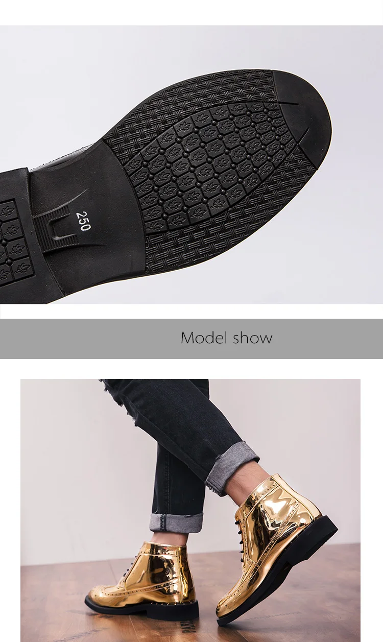Брендовые мужские ботинки золотые модельные ботинки в деловом стиле, мужская осенне-зимняя кожаная обувь ботильоны на шнуровке для свадебной вечеринки повседневная обувь