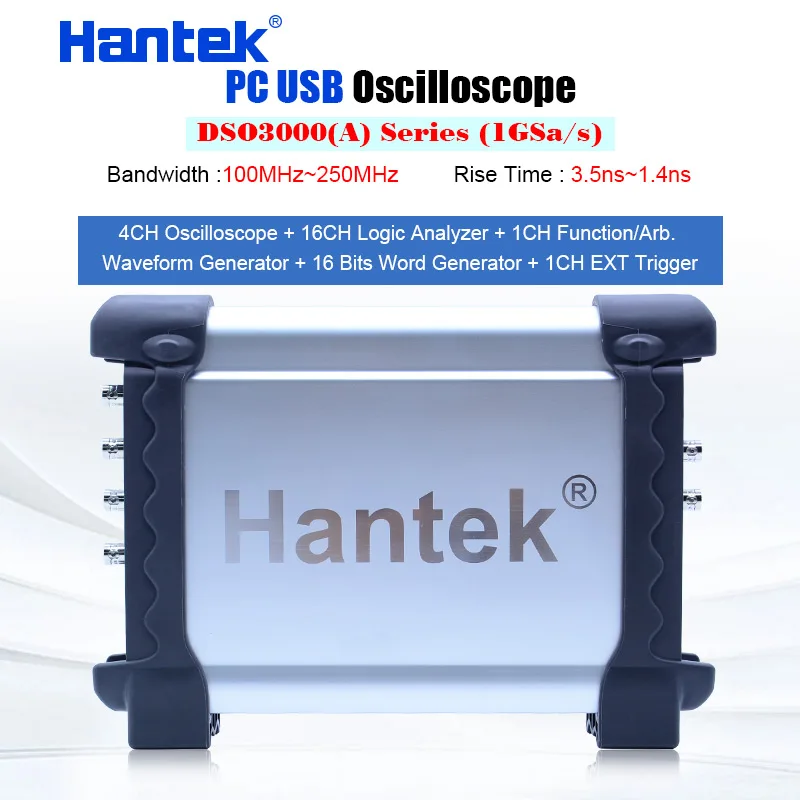 Осциллограф Hantek DSO3000A USB 4 канала 100-250 МГц 1GSa/s для ПК | Инструменты