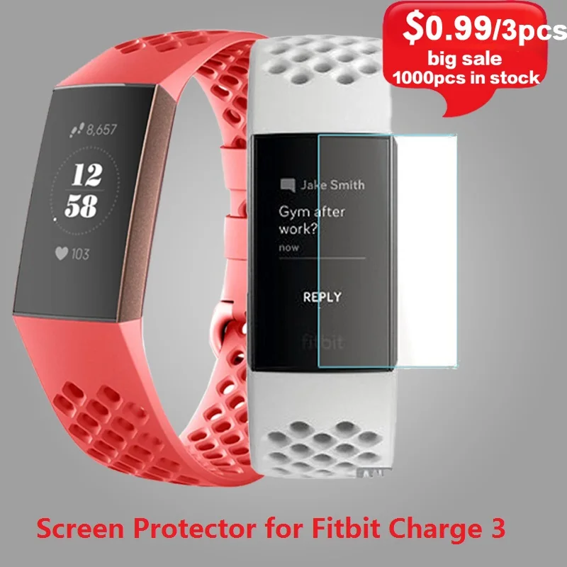 

5pcs/3pcs Screen Protector for Fibit Charge 3 Fitbit Band Accessories Protective Film Anti-Scratch Screen Protectors for Fitbit.