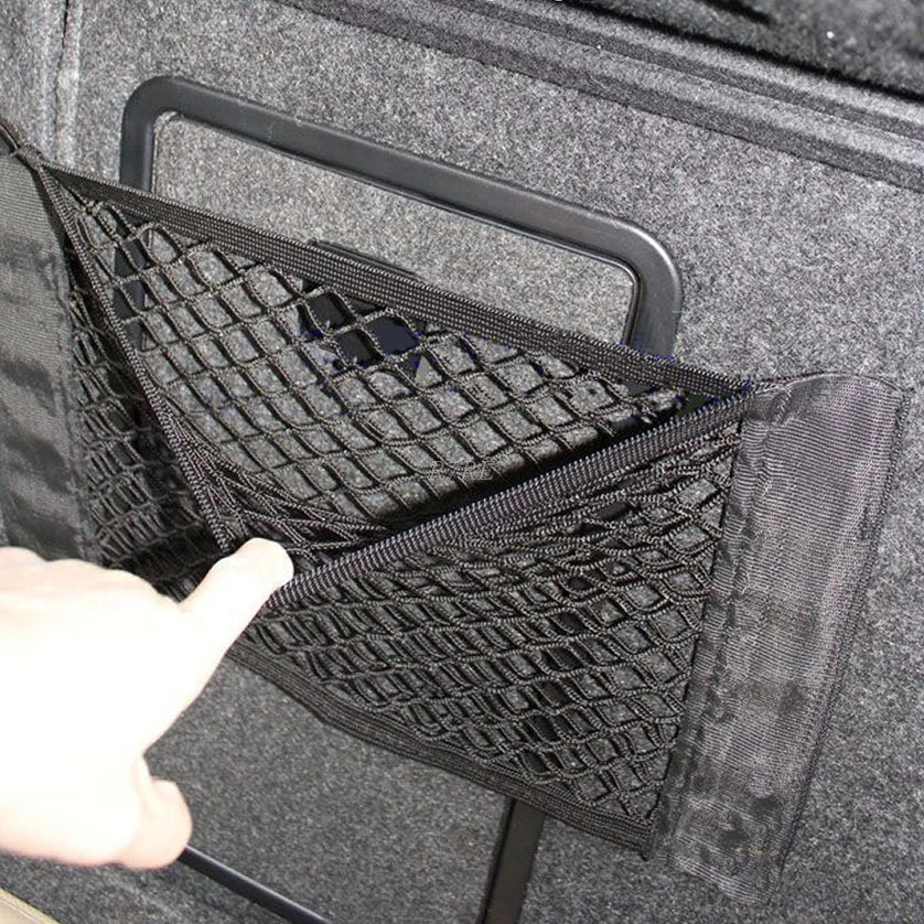 Car Back Rear Trunk Seat Elastic String Net Mesh Storage Bag Pocket