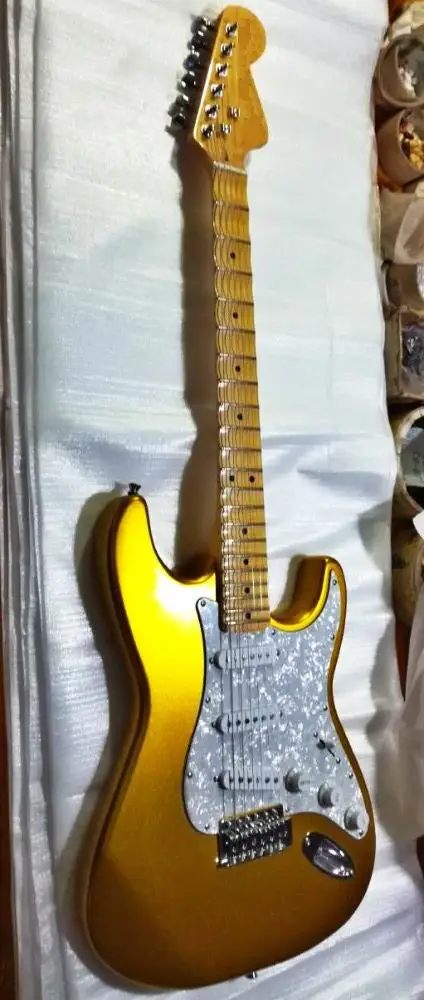 Wholesale Free Shipping STR Electric Guitar Goldtop Alder Body/ Maple Neck Top Quality In Gold 180906 Wholesale Free Shipping STR Electric Guitar Goldtop Alder Body/ Maple Neck Top Quality In Gold 180906