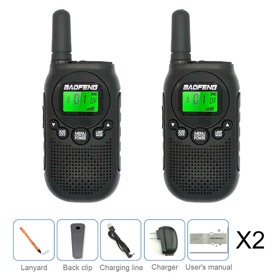 2 шт. BAOFENG BF-T6 мини-рация Radio двухстороннее радио PMR 446 дети Woki Toki дети любительская радиостанция трансивер рация