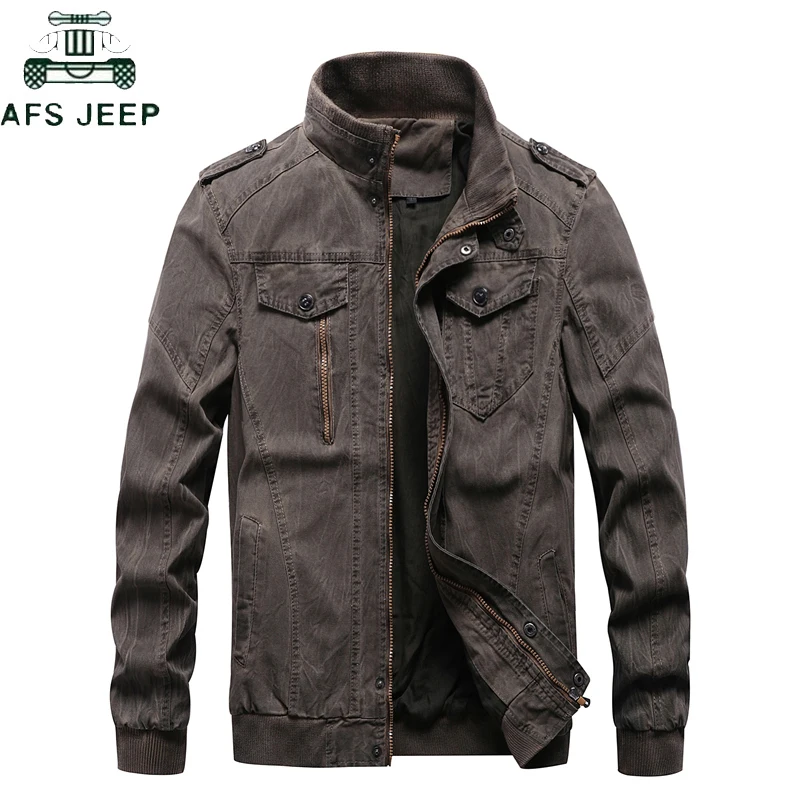 New 2019 Vintage Military Denim Jacket Men Brand Bomber Jackets Male Big Size M-6XL Stand Collar Sl