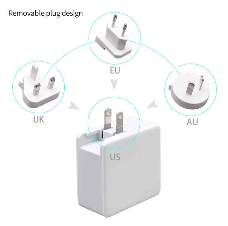 YOJOCK usb type-C PD зарядное устройство 60 Вт питания портативное настенное зарядное устройство адаптер для iPhone X/8 Plus/8, Macbook, nintendo Switch