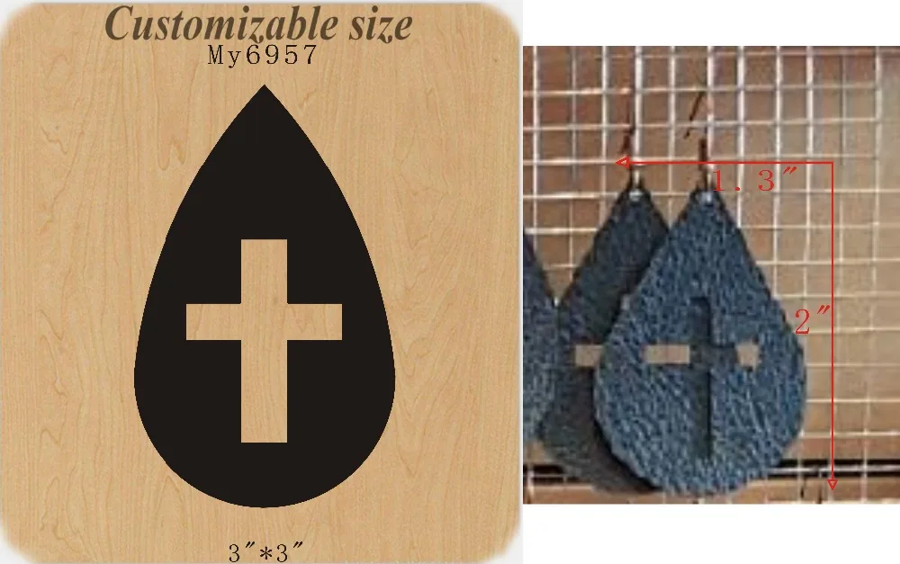 

Raindrop Cross Earrings die cutting & Wooden dies fit /// Scrabooking