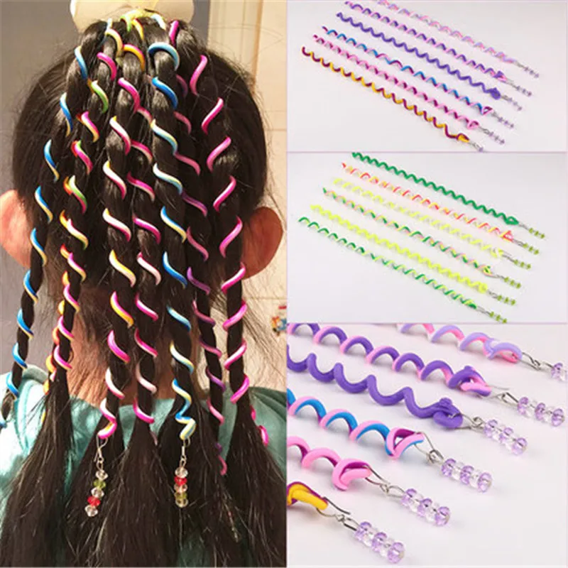 

6pcs/lot Random Color Rainbow Color Headband Cute Girls Hair band Crystal Long Elastic Hair Bands Headwear Hair Accessories