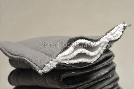 

Free Shipping Charcoal Bamboo inserts with line 25pcs 5 Layers(3+2) with sewn Reusable Baby Cloth Diaper pads Nappy Insert
