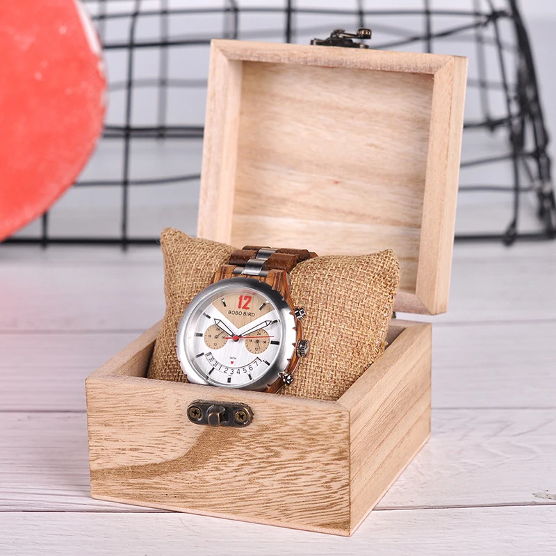 BOBO BIRD Wood Men Watches Waterproof Quartz Watch Top Brand Luxury Wristwatches relogio masculino Great Men's Gifts V-Q28