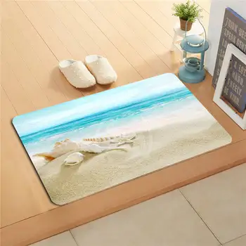 

v&18 Custom The beach sea shells Doormat Home Decor Door mat Floor Mat Bath Mats foot pad L7.11#j18