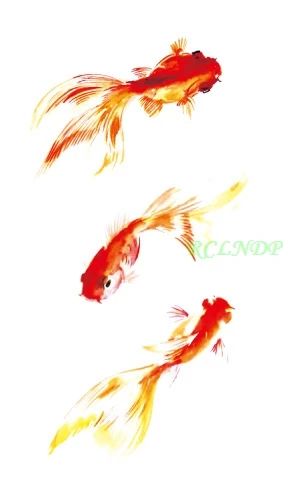 Водостойкая временная татуировка Золотая рыбка плавающая Золотая рыбка тату наклейки флэш-тату поддельные татуировки для девушек и женщин