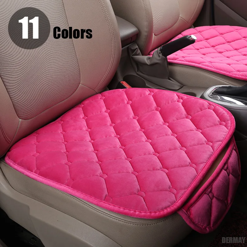 

DERMAY 1Pcs Plush Car Seat Covers Protector Driver Chair Pad Car-styling Velvet Winter Warm Seat Cushion Auto Accessories