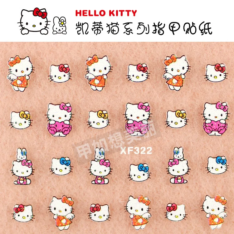 Japan Korea Manicure jewelry Hello cartoon Kitty Decal Stickers Nail Polish | Красота и здоровье