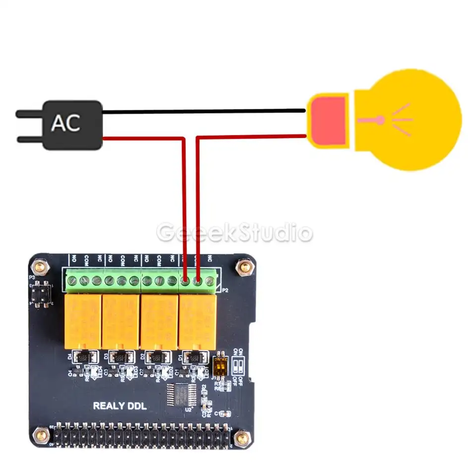 4 Channel Relay Hat Board For Raspberry Pi 4B/ 3B+ (Plus)/ 3B/ 2B image 3