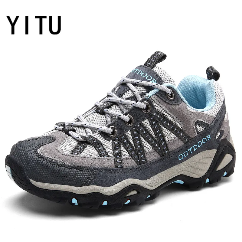 

YITU Big Size Women Outdoor Sports Trekking Shoes Autumn Winter Hiking Shoes Fishing Athletic Tactical Sneakers Light Skidproof