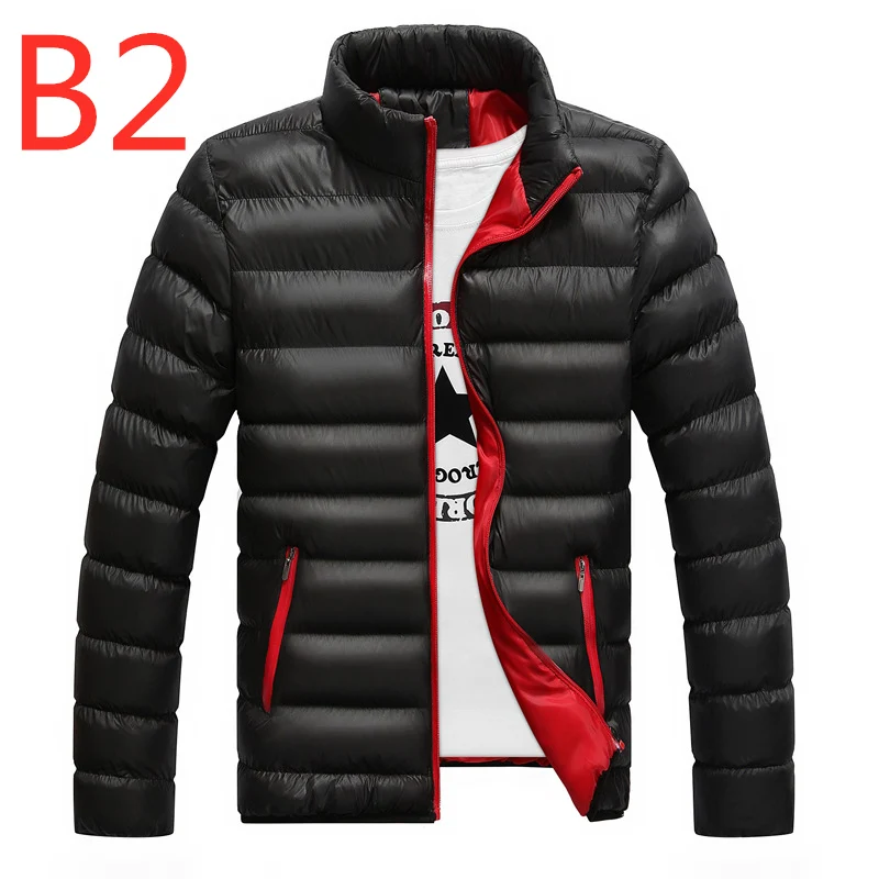 B2 зимняя мужская куртка, Ультралегкая куртка на белом утином пуху, мужские пуховики, уличная зимняя мужская повседневная пуховая куртка, пальто - Цвет: BLACK