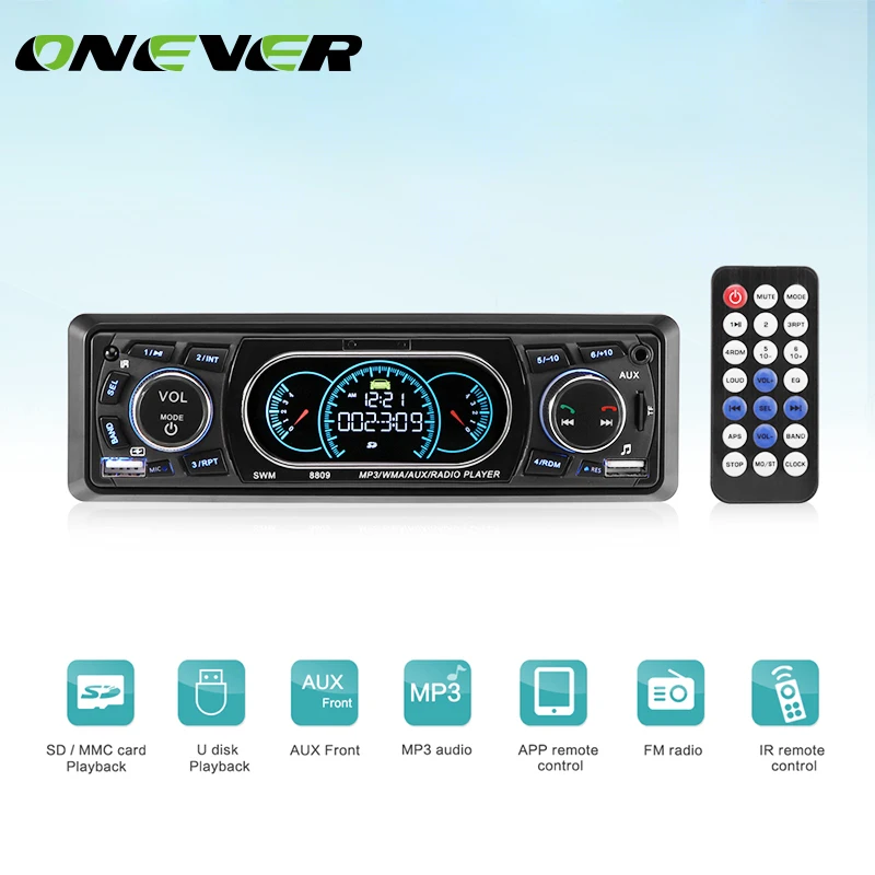 Автомобильный MP3 плеер Onever 1 Din Bluetooth стерео аудио с поддержкой USB/FM приемника