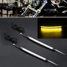 Mayitr 2 шт. мотоциклетные LED 39 мм-41 мм Вилы сигнальные полосы света Янтарный лампа для Harley победы высокое качество