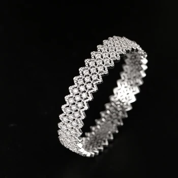 

925 Silver Zircon Bracelet Silver Bars 925 Jewelry for Women European Court Style Retro Style