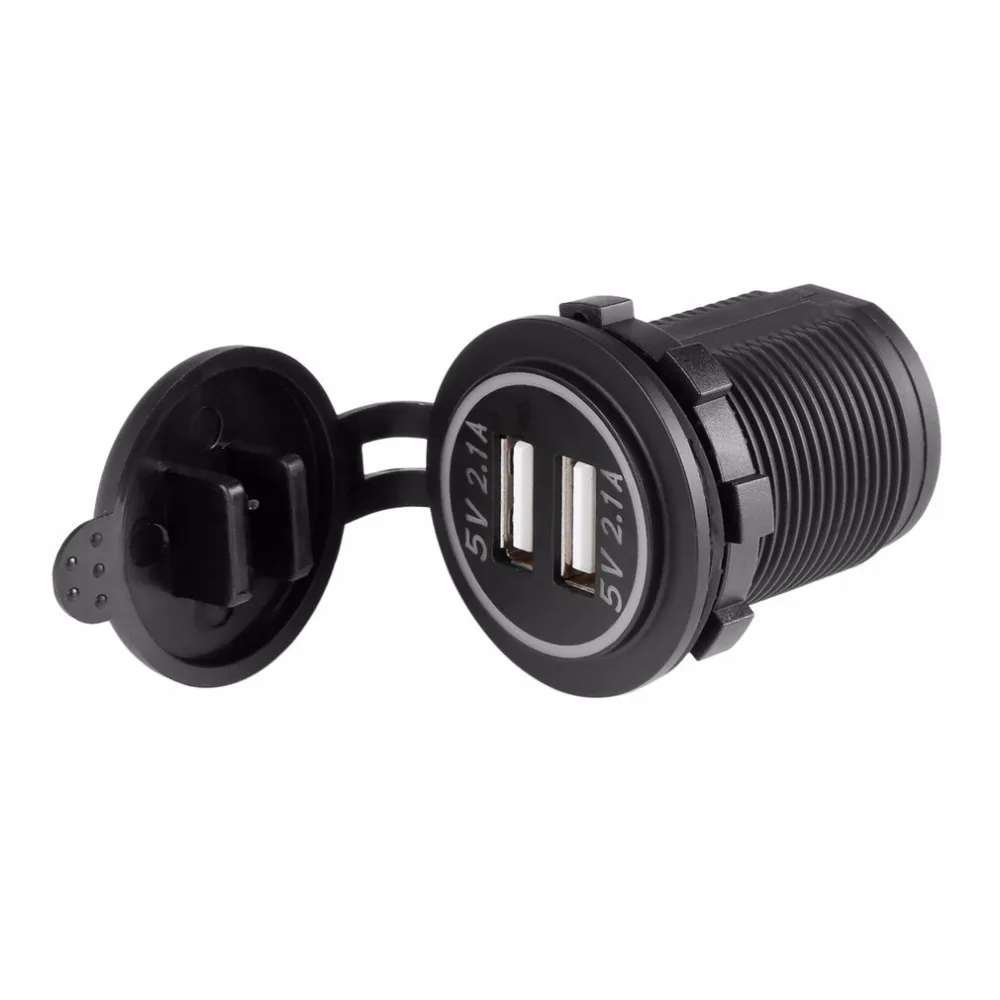 4.2A DC 12V/24V Dual USB Charger Power Adapter Outlet Power for Car Boat Motorcycles Auto Truck ATV Phone LED Light 4.2A DC 12V/24V Dual USB Charger Power Adapter Outlet Power for Car Boat Motorcycles Auto Truck ATV Phone LED Light