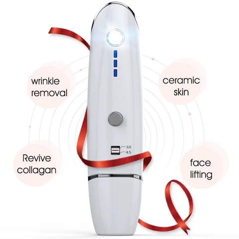 Linha de Radar Rejuvenescimento da Pele Ultra-sônico Face Lift Pele Aperto Mini Hifu Portátil Máquina Rosto Remoção Rugas Beleza Ferramenta v