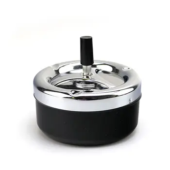 

Indoor Outdoor Cigarette Ash Holder Metal Spinning Round Push Down Ashtray