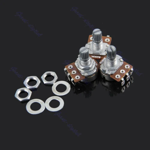 

9pcs/lot New Guitar Potentiometer B250k Split Shaft Pots Audio Tone Switch Control