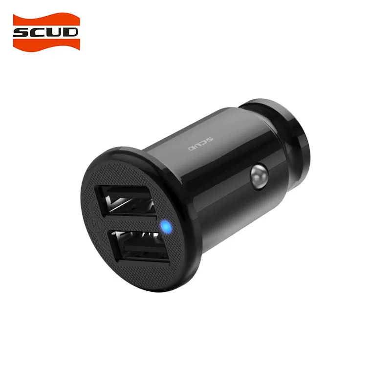 

SCUD mini car charger double USB charger 2.4A max for oppo huawei MIUI Xiao Mi Mi 9 Huawei iphone car charger for mobile phone