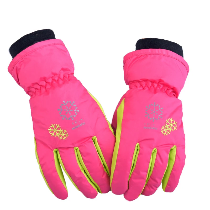 Los niños a prueba de viento de esquí Guantes niños prevenir resbaladiza durable Guantes impermeable esquí nieve Guantes de esqui