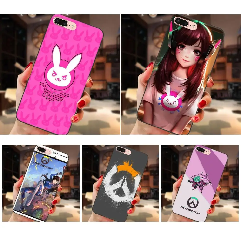 

For Apple iPhone X XS Max XR 4 4S 5 5S SE 6 6S 7 8 Plus TPU Printing Game Ow Overwatch D Va Rabbit