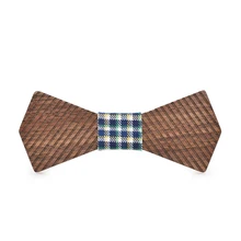 Мода для взрослых полосатый галстук-бабочка Для мужчин и Для женщин Свадебная вечеринка ручной работы черный из орехового дерева галстук-бабочка в стиле кэжуал и даже свадьбы