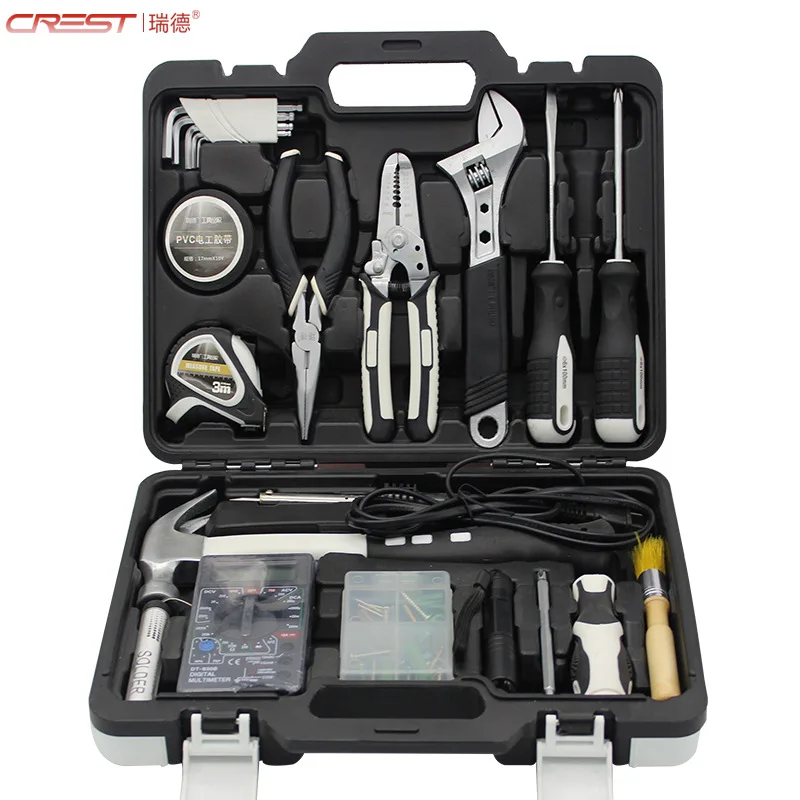 

61 Pcs Hand Tool Set General Household Hand Tool Kit with Plastic Toolbox Storage Case Socket Wrench Screwdriver Knife