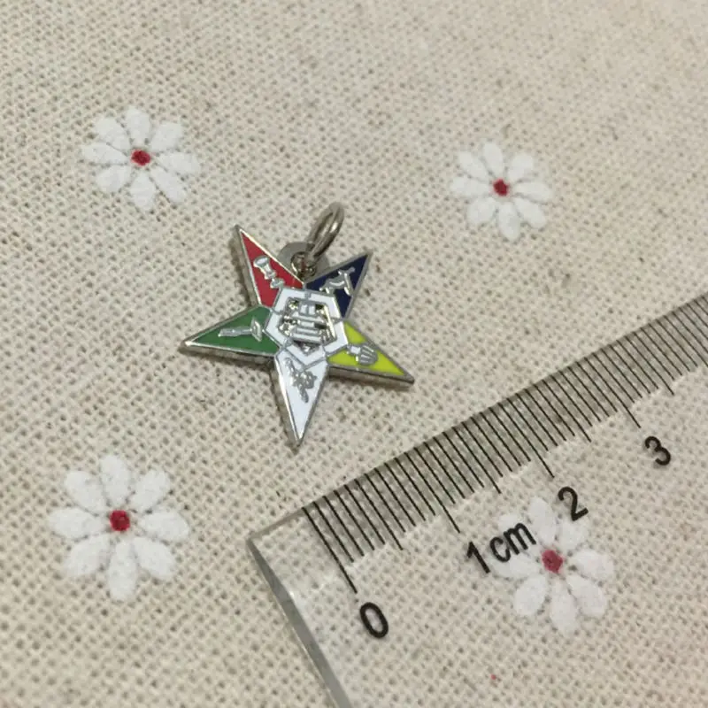 

100pcs Factory Customized Small Chapter Eastern Star Charm Freemasonry Jewelry Masonic Pendant Nickel Plated