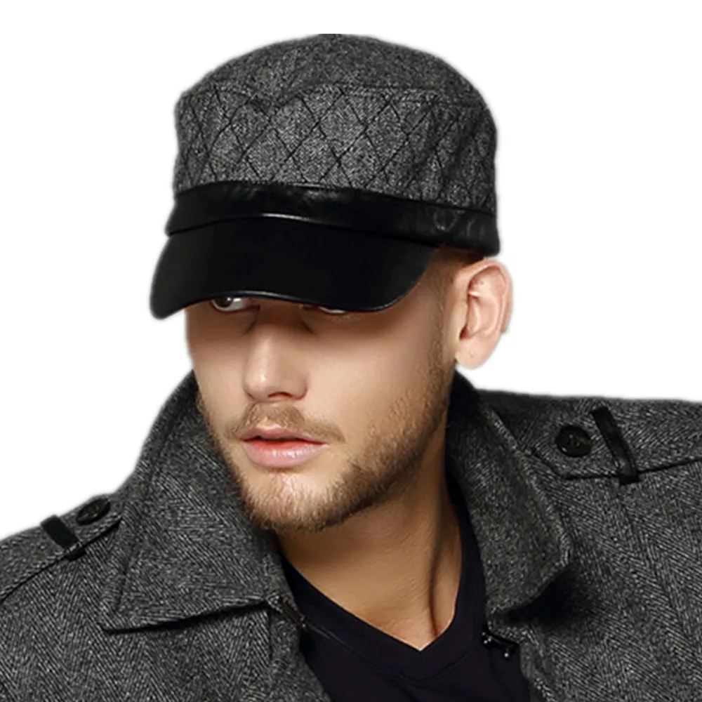 Free Shipping Kenmont brand Men Outdoor Flat Top Wool Military Army