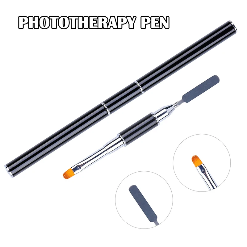 Горячая двуглавая ручка для ногтевой фототерапии многофункциональная ручка для ногтей с цветной Профилированная лопатка wyt77