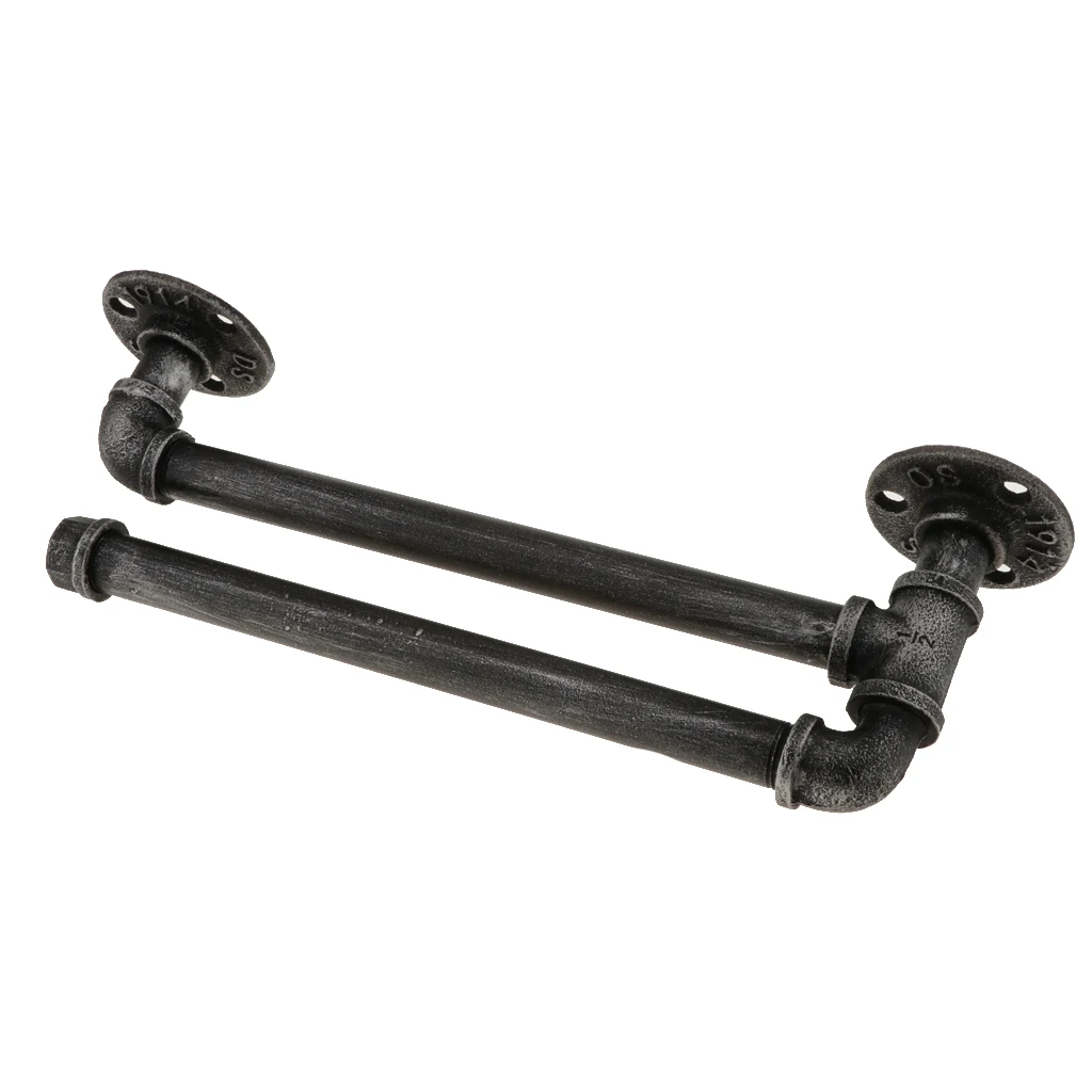 Industrial Style Black Towel bar Stemware Glass Rack Holder Rail Under Cabinet Wall Shelf Hanger 3-4Pcs Glasses Holder Hanger 
