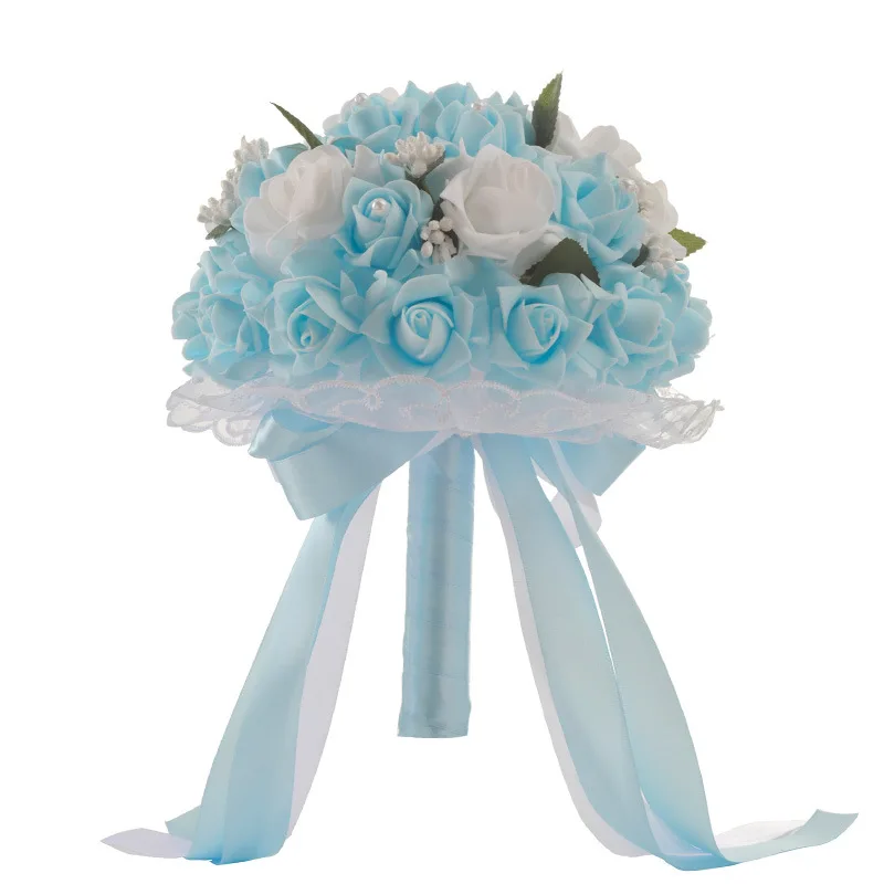 6 цветов букет Лидер продаж искусственные пенные цветы из пенопласта розы для женщин свадебная композиция Свадебный букет свадебные букеты