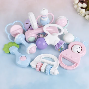 

1Pc Lovely Hand Jingle Shaking Bell Hand Shake Bell Ring Baby Rattles Toys Newborn Macarons Baby Teether Toys Random