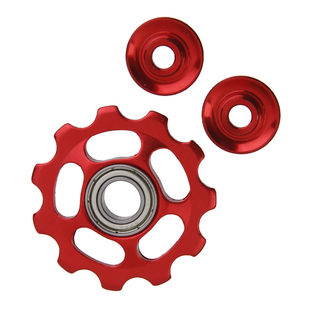 11T Aluminum Alloy Sealed Bearing Jockey Wheel Rear Derailleur Pulley for Mountain Road MTB Bike Gold/Black/Red/Blue