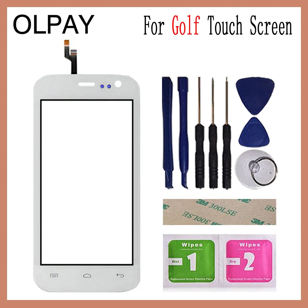 OLPAY 4,5 дюймов протестированное переднее внешнее стекло для Explay Golf сенсорный экран дигитайзер панель объектив сенсор инструменты Бесплатный клей и салфетки