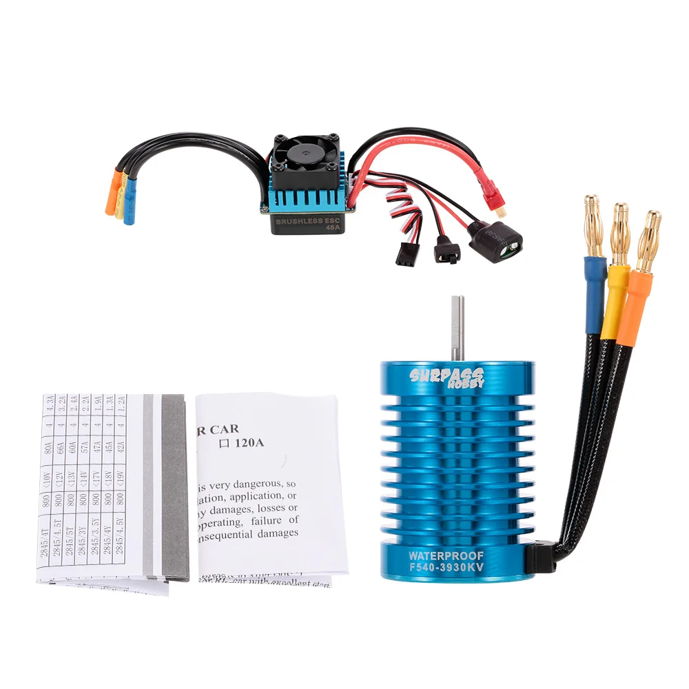 

RC Car Motor F540 3930KV Sensorless Brushless Motor 45A Brushless ESC for 1:10 RC Car RC Truck Parts