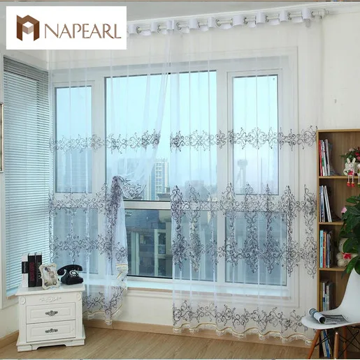 

NAPEARL Brief modern quality embroidered curtain window screening finished product