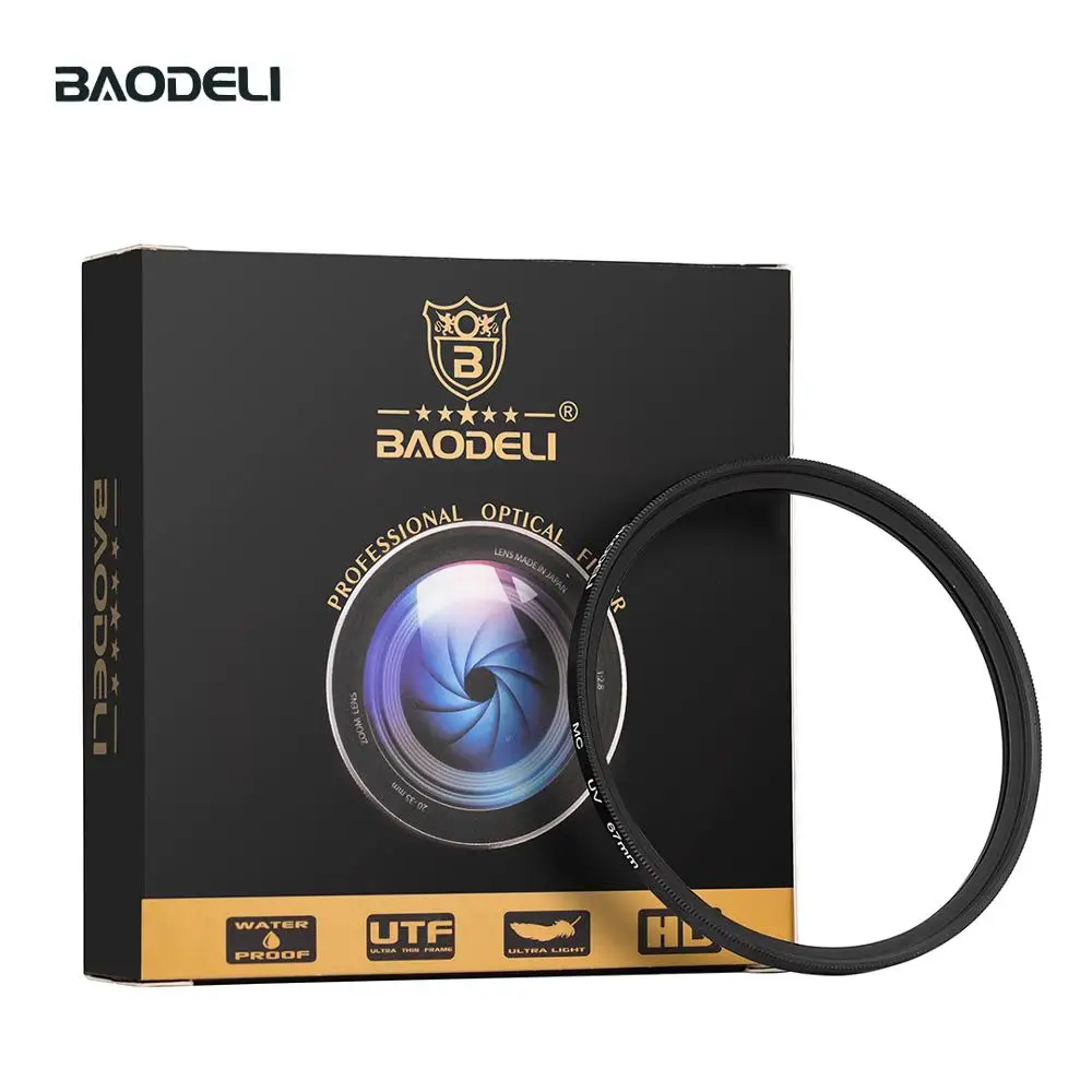 BAODELI Dslr фильтр MCUV фильтр для объектива 37 40,5 43 46 49 мм 52 мм 55 мм 58 мм 62 мм 72 мм 77 мм 82 мм для Nikon D3500 Камера Canon M50 sony A6000