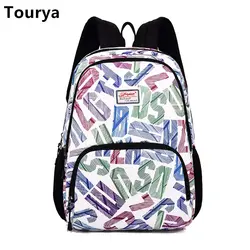 Tourya винтажные Туфли-оксфорды женские рюкзак повседневные школьные сумки рюкзак для подростков девочек школьный ноутбук рюкзак Mochila