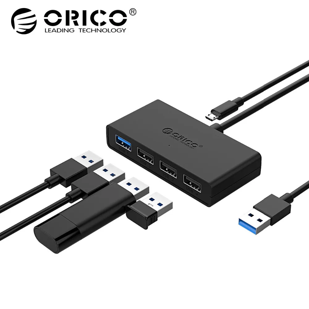 ORICO Mini 3+1 USB3.0 HUB And USB2.0 HUB High-speed With Mirco Port For Mac/Windows OTG HUB -Black/White ORICO Mini 3+1 USB3.0 HUB And USB2.0 HUB High-speed With Mirco Port For Mac/Windows OTG HUB -Black/White