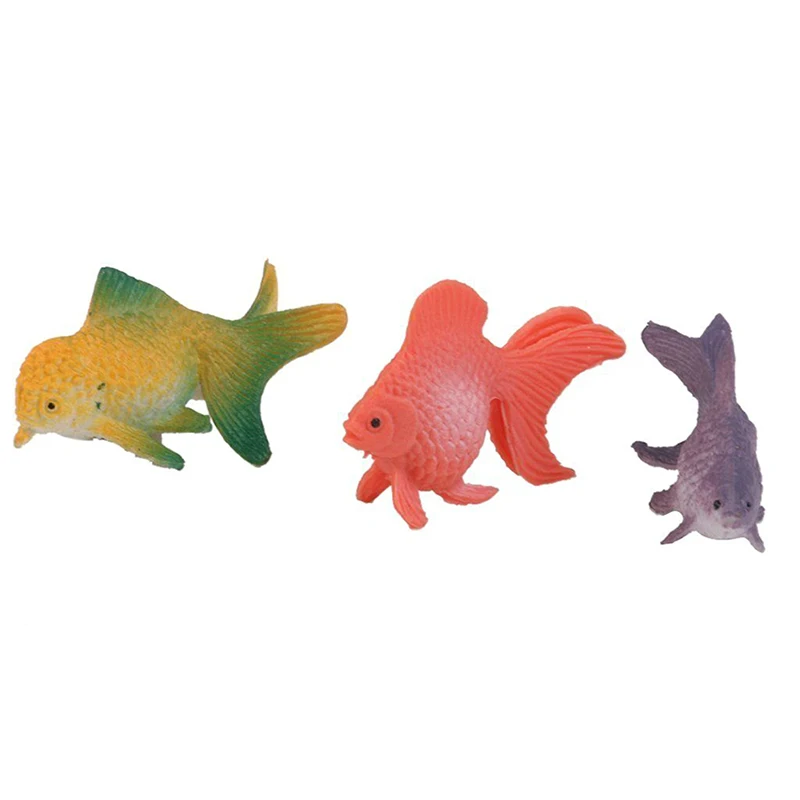 

12 set of simulation small goldfish plastic marine animal biological model aquarium box made early teaching ornamental toys