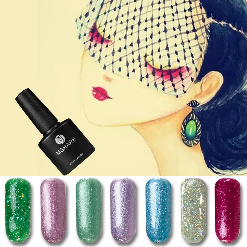 green-purple-bling-nail-gel-polish