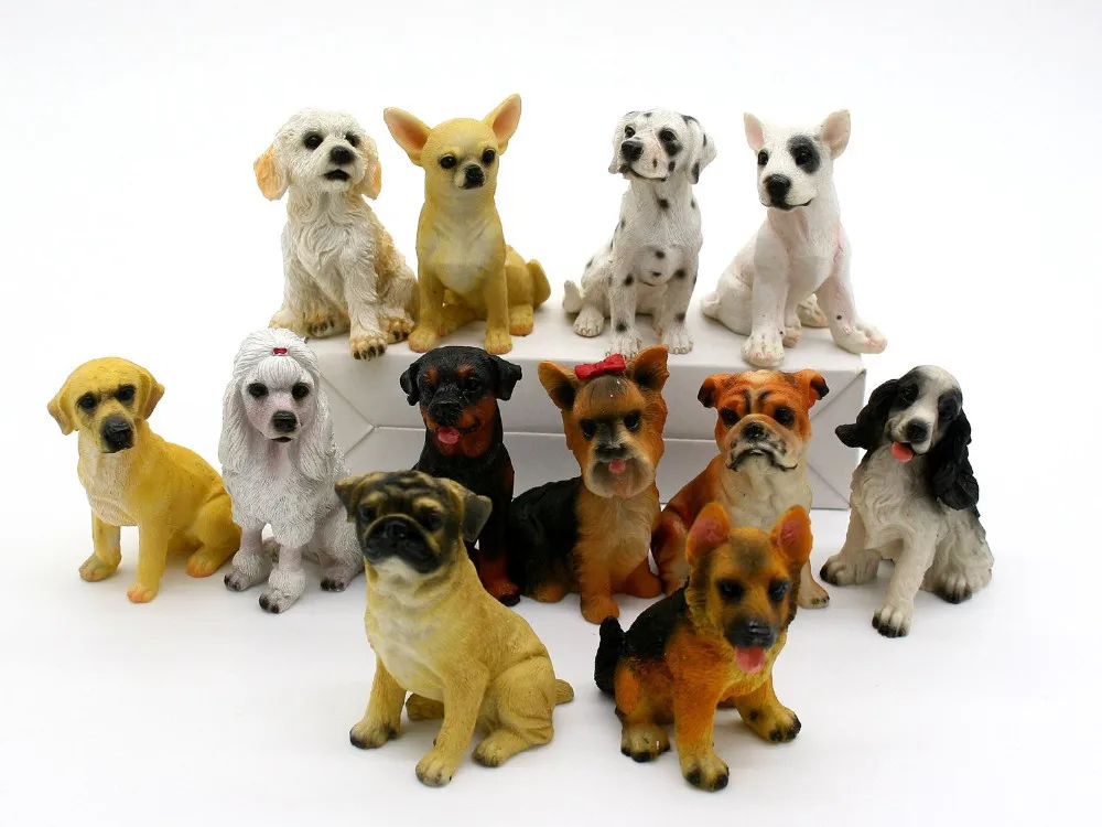 Miniature Dollhouse FAIRY GARDEN Accessories ~ Set 2 Labrador Puppy Dogs Flowers